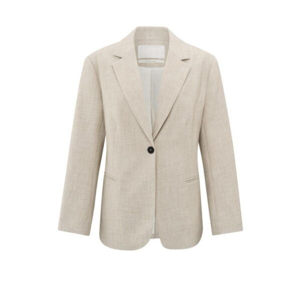 Yaya Oversized blazer with belt beige