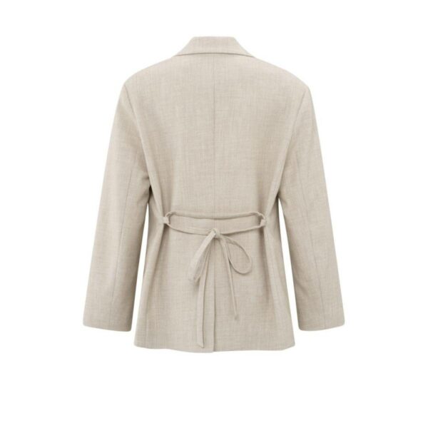 Yaya Oversized blazer with belt beige