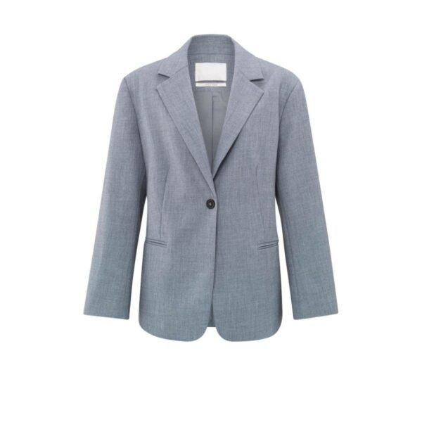 Yaya Oversized blazer with belt blauw