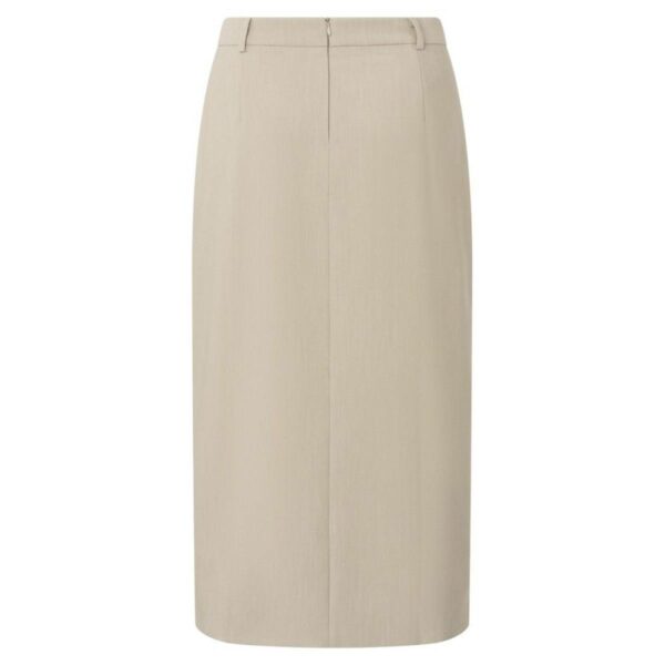 Yaya Woven melange midi skirt HUMUS BEIGE MELANGE