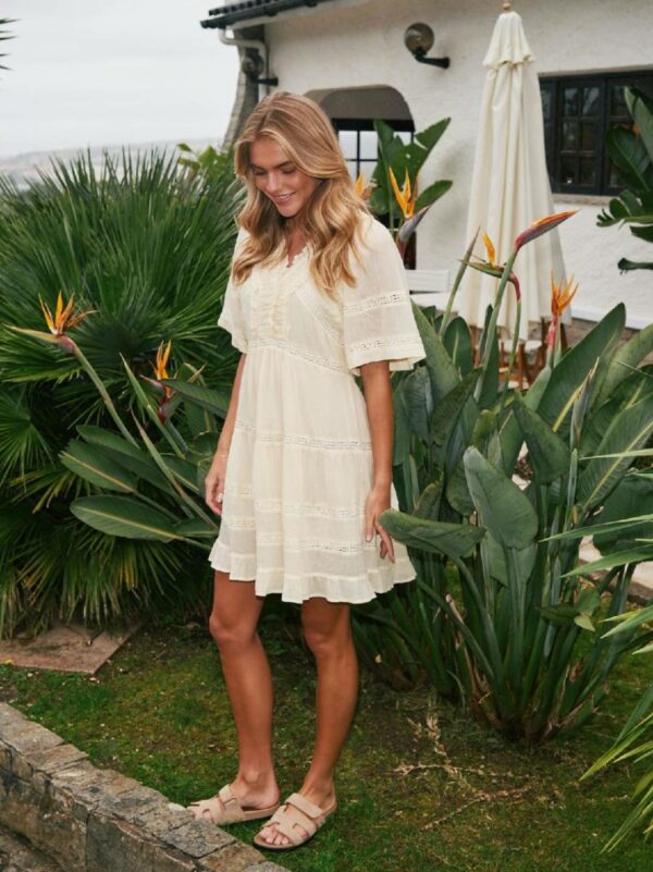Neo Noir Meline s voile dress geel