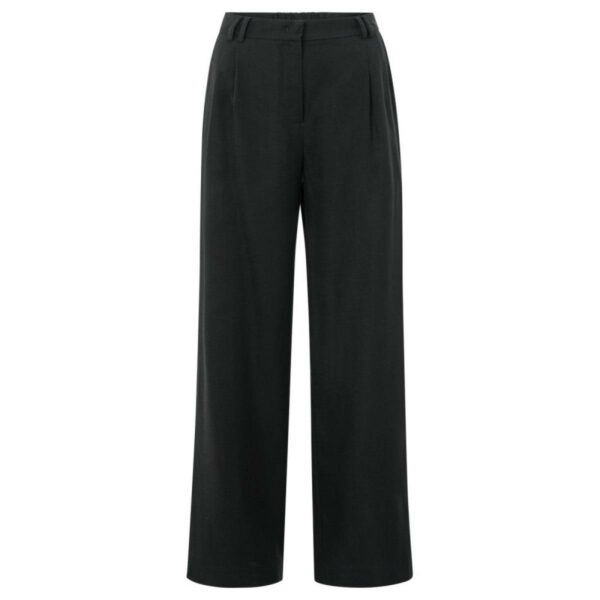 Yaya Linen-blend trousers zwart