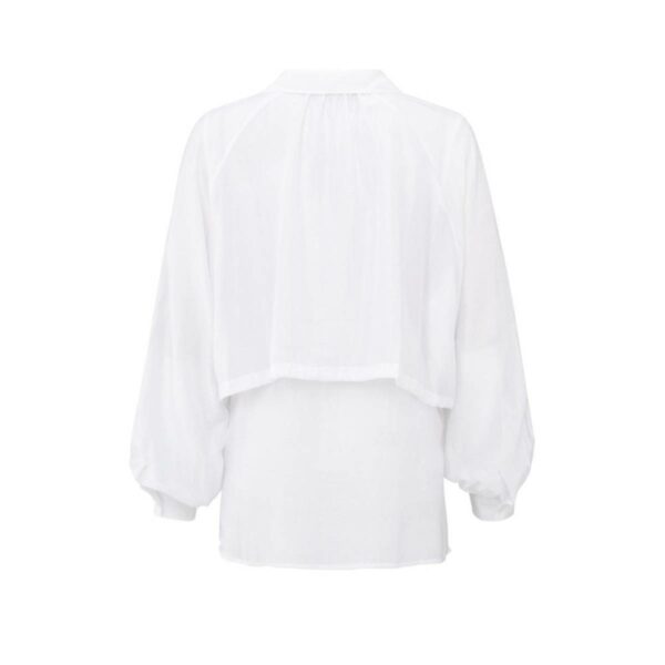 Yaya Shiny double-layered blouse PURE WHITE