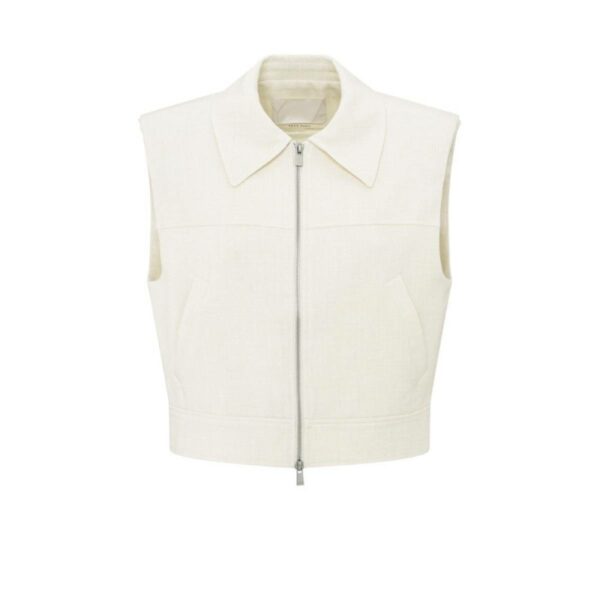 Yaya Sleeveless cropped jacket SUMMER SAND MELANGE