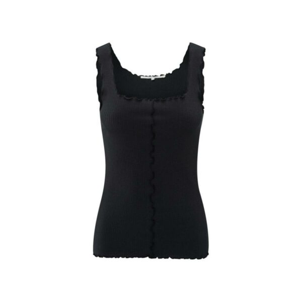 Yaya Singlet with frilled seams zwart
