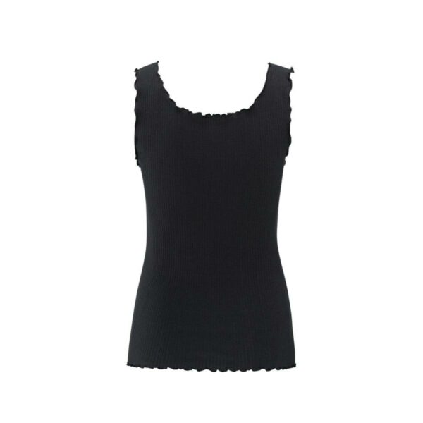 Yaya Singlet with frilled seams zwart