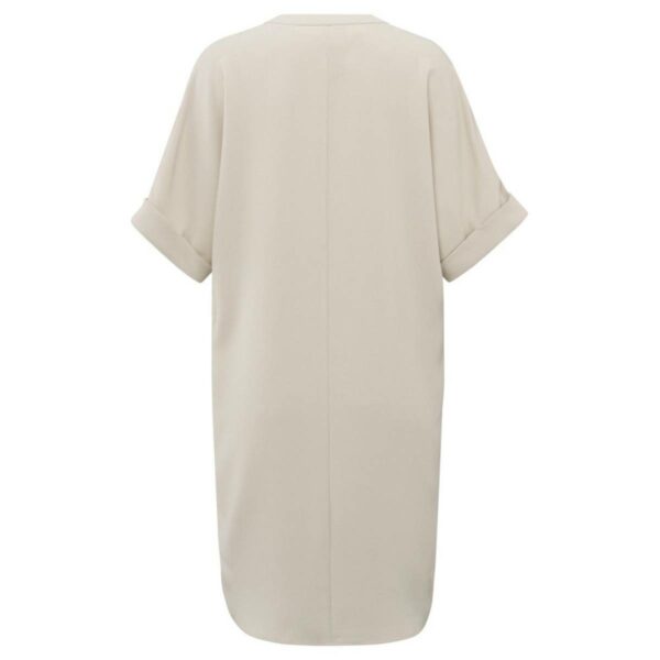 Yaya Dress with folded sleeves beige