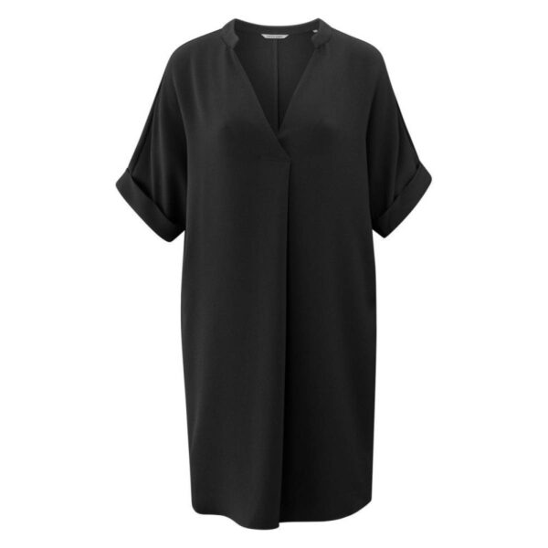 Yaya Dress with folded sleeves zwart