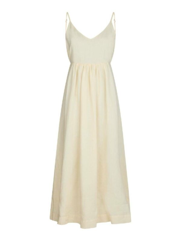 Neo Noir Savani long linen dress light yellow