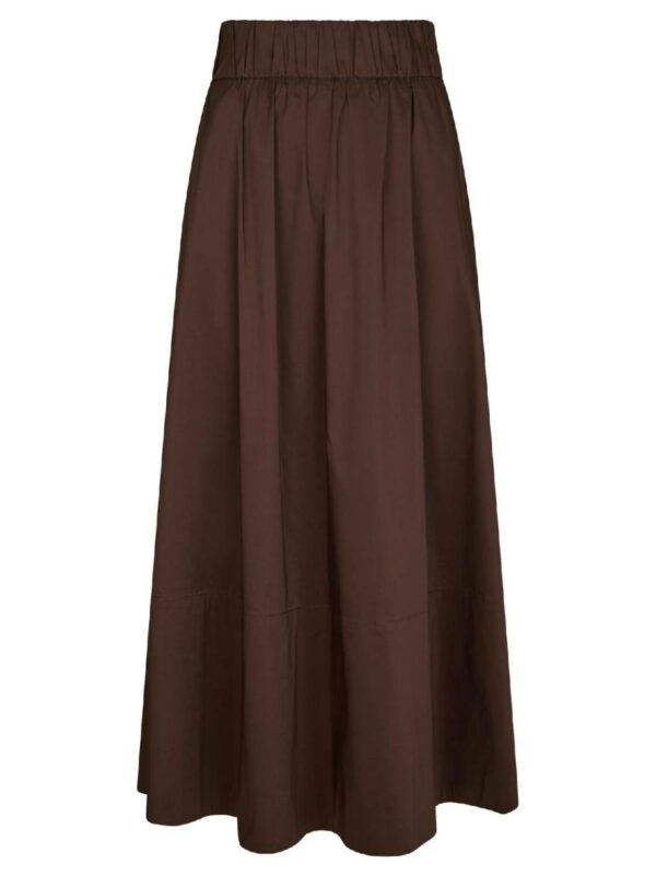 Neo Noir Yara Long Poplin Skirt donkerbruin