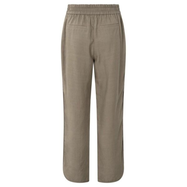 Yaya Woven trousers with curved hem GREYISH BROWN