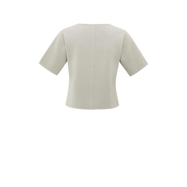 Yaya Knitted top with short sleeves MILK BROWN