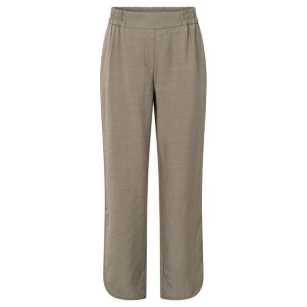 Yaya Woven trousers with curved hem GREYISH BROWN