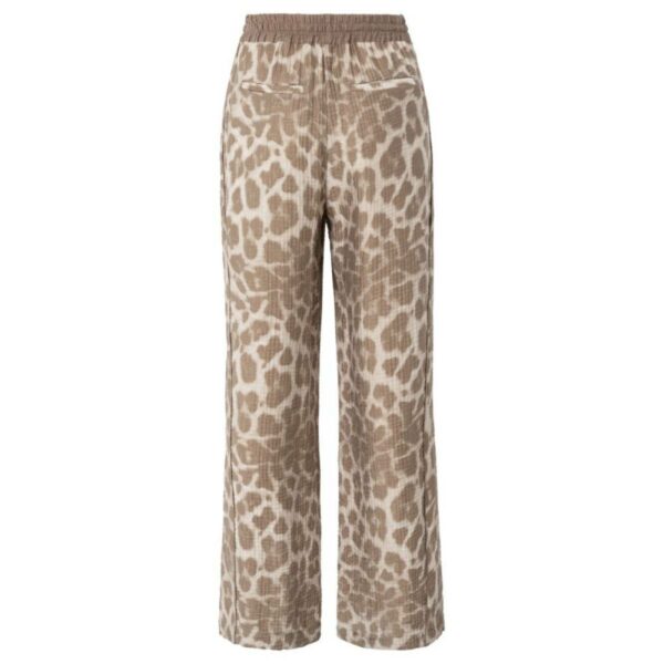 Yaya Leopard print trousers MILK BROWN DESSIN