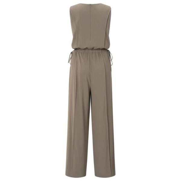 Yaya Sleeveless jumpsuit with cord GREYISH BROWN