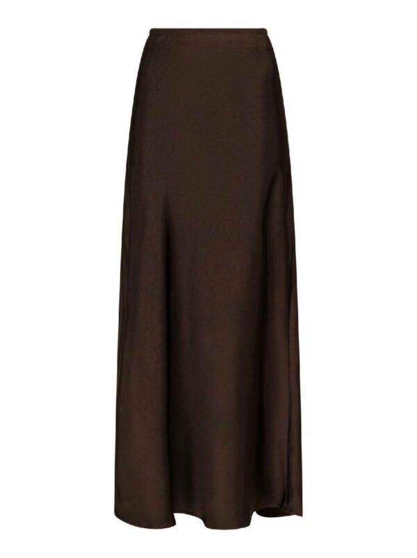 Neo Noir Vicky heavy sateen skirt donkerbruin