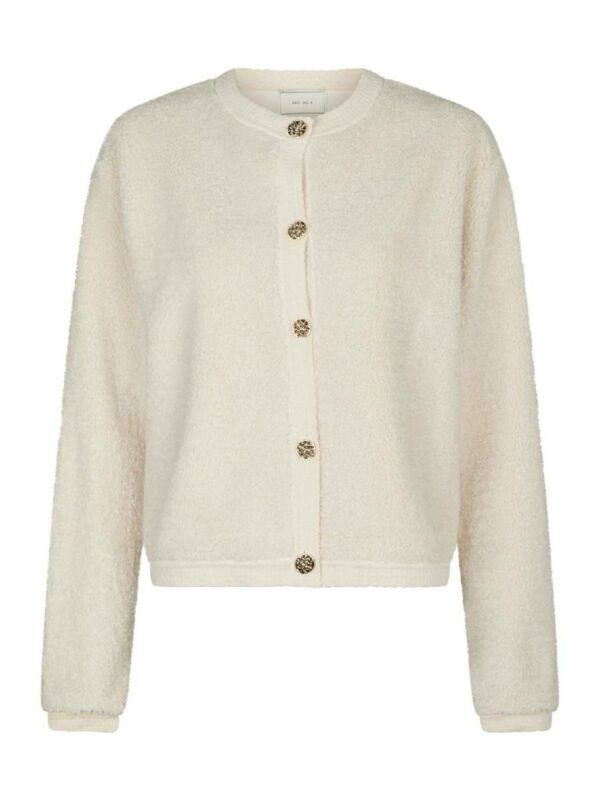 Neo Noir Limo fluffy knit cardigan offwhite