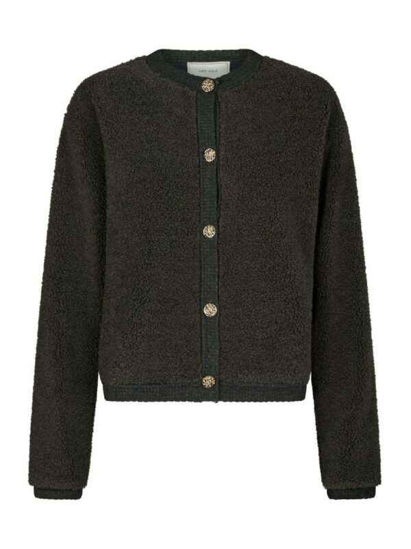 Neo Noir Limo fluffy knit cardigan grijs