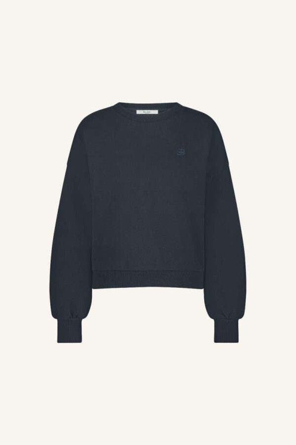 By Bar Bibi lucky curve sweater donkerblauw