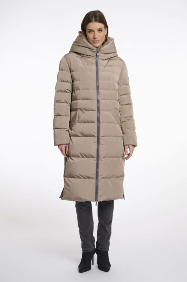 Rino & Pelle Long padded hooded coat with faux fur