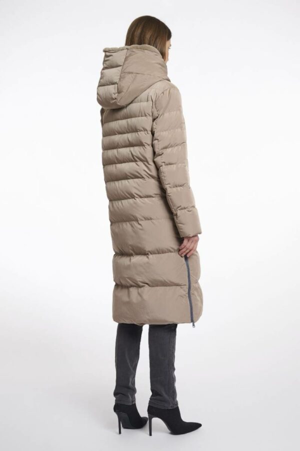 Rino & Pelle Long padded hooded coat with faux fur