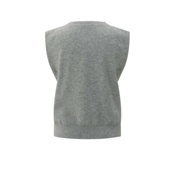 Yaya Gebreid gilet met V-hals grijs