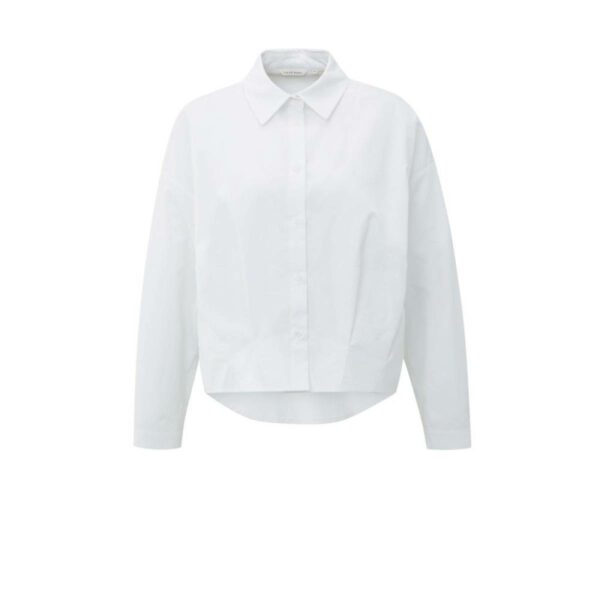 Yaya Poplin blouse met plooidetails