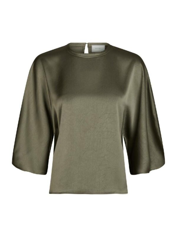 Neo Noir Liora heavy sateen blouse groen