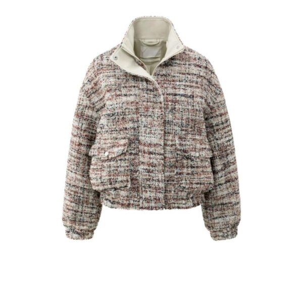 Yaya Boucle jasje met franjes BLUSH PINK DESSIN