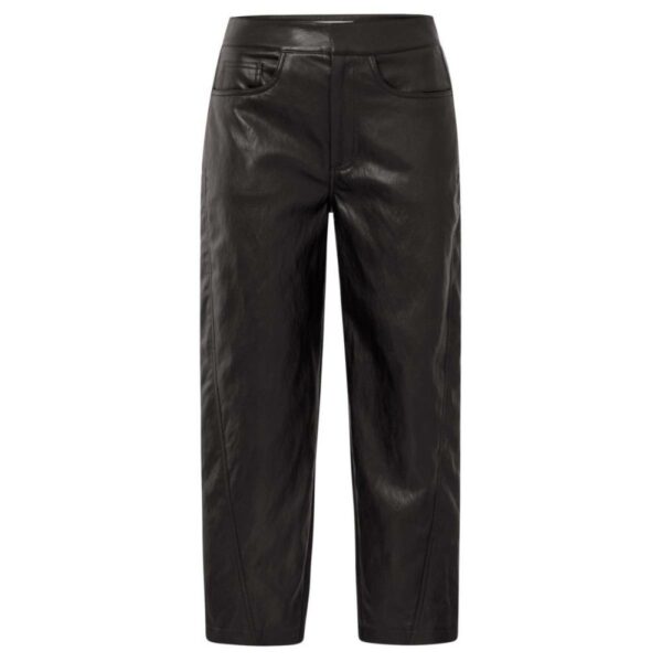 Yaya Faux leather carrot fit trouse bruin