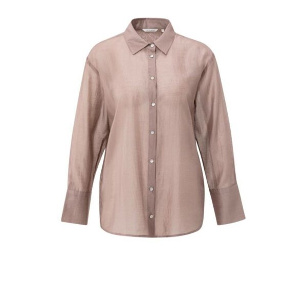 Yaya Sheer blouse with back slit BLUSH PINK