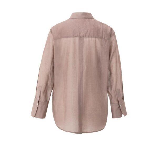 Yaya Sheer blouse with back slit BLUSH PINK