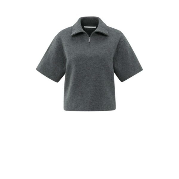 Yaya Short sleeve sweater with coll