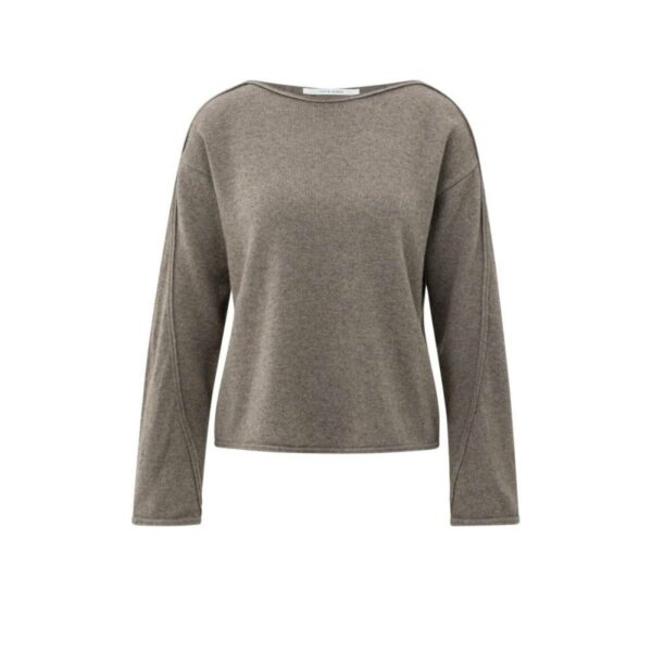 Yaya Trui met boothals en siernaden BROWN MELANGE