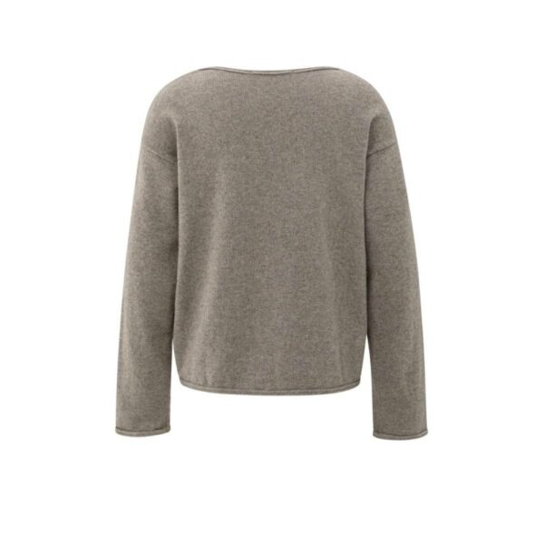 Yaya Trui met boothals en siernaden BROWN MELANGE