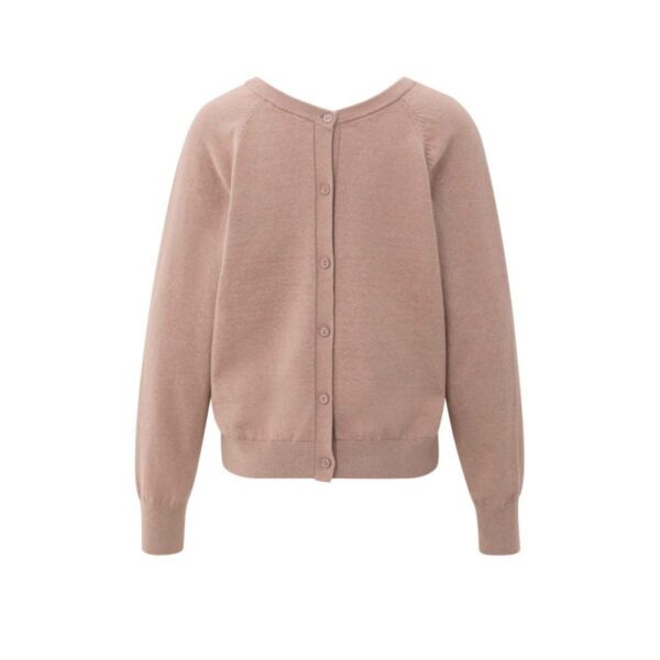 Yaya Double v-neck sweater with but BLUSH PINK