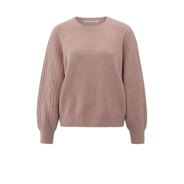 Yaya Rib mixed sweater ls
