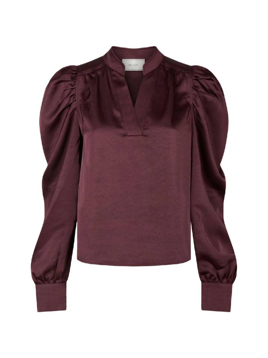 Neo Noir Rosslyn heavy sateen blouse burgundy