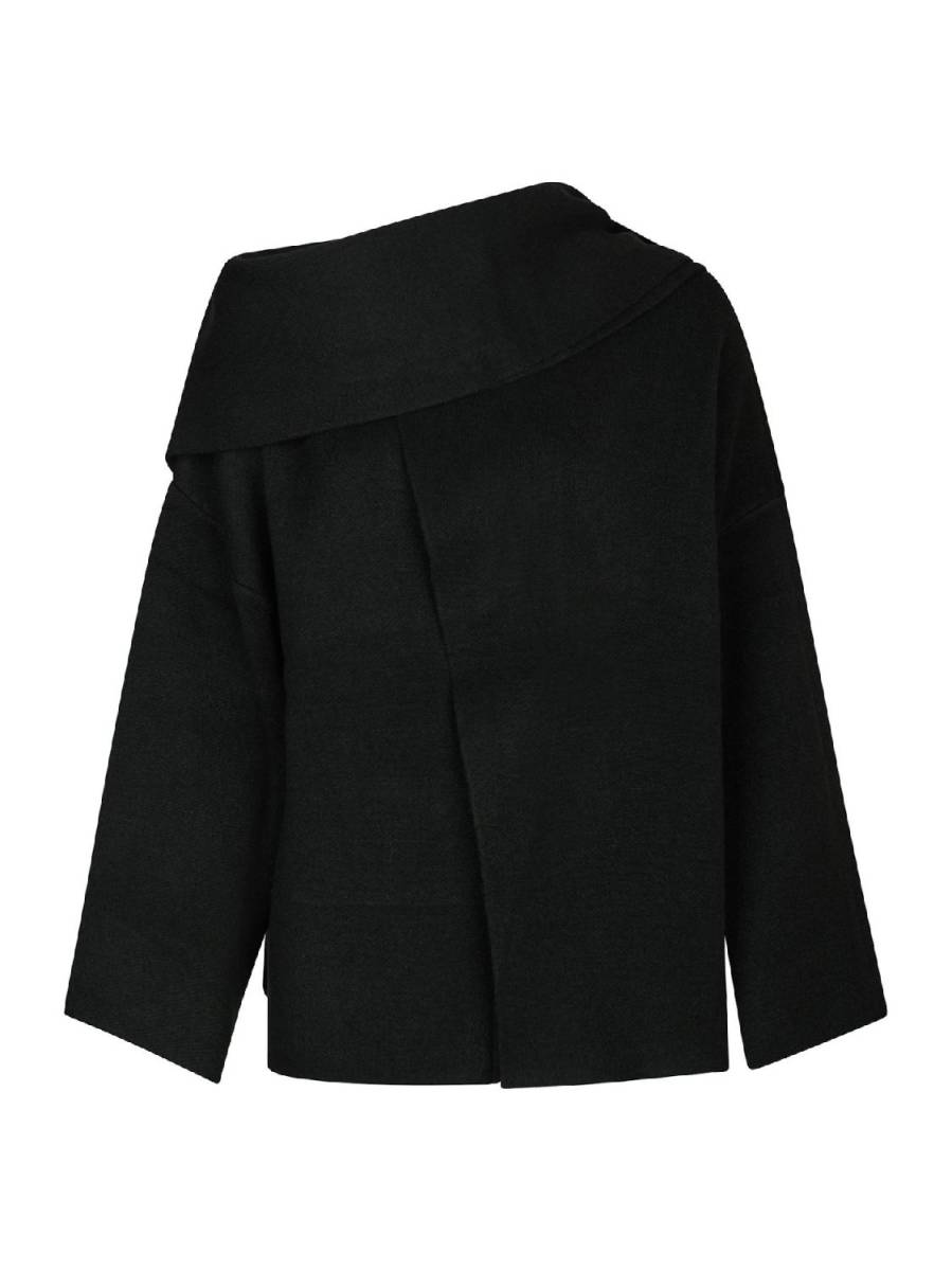 Neo Noir Wals knit scarf blouse zwart