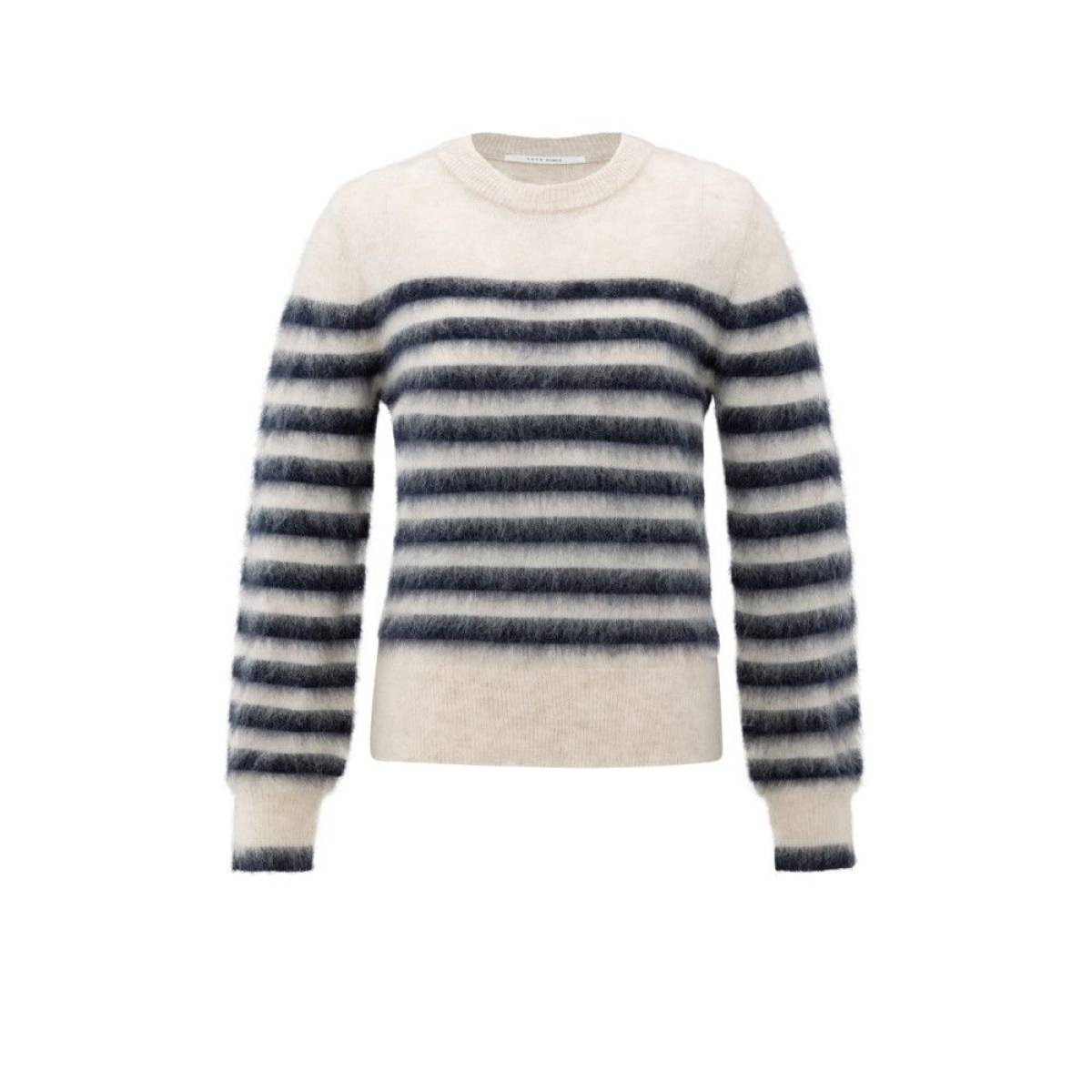 Yaya Gestreepte trui met ronde hals blauw