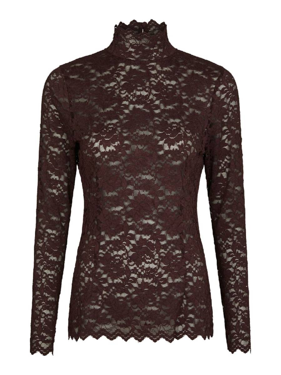 Neo Noir Liza laceflower blouse burgundy