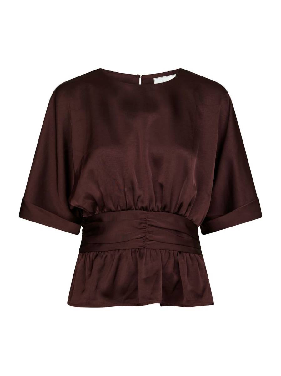 Neo Noir Annegret heavy sateen blouse burgundy