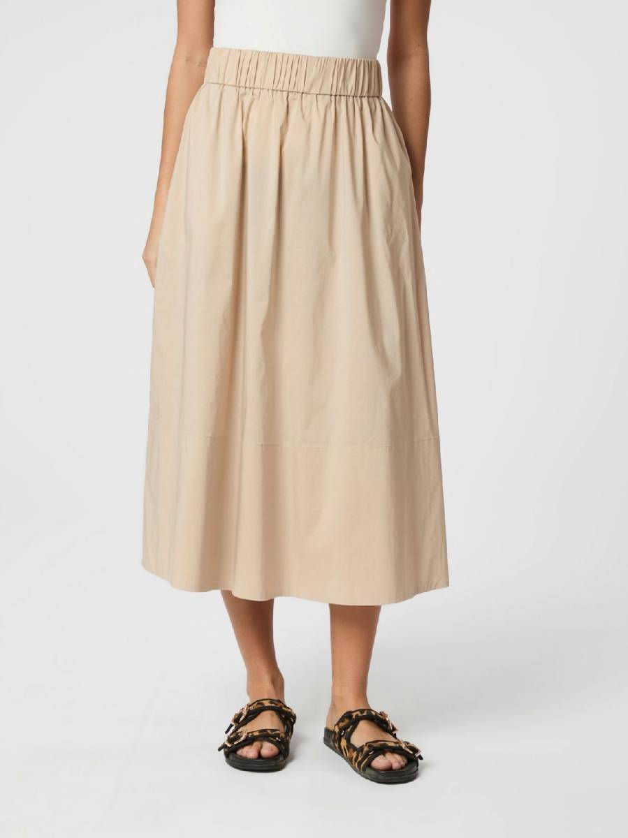 Neo Noir Yara poplin skirt sand