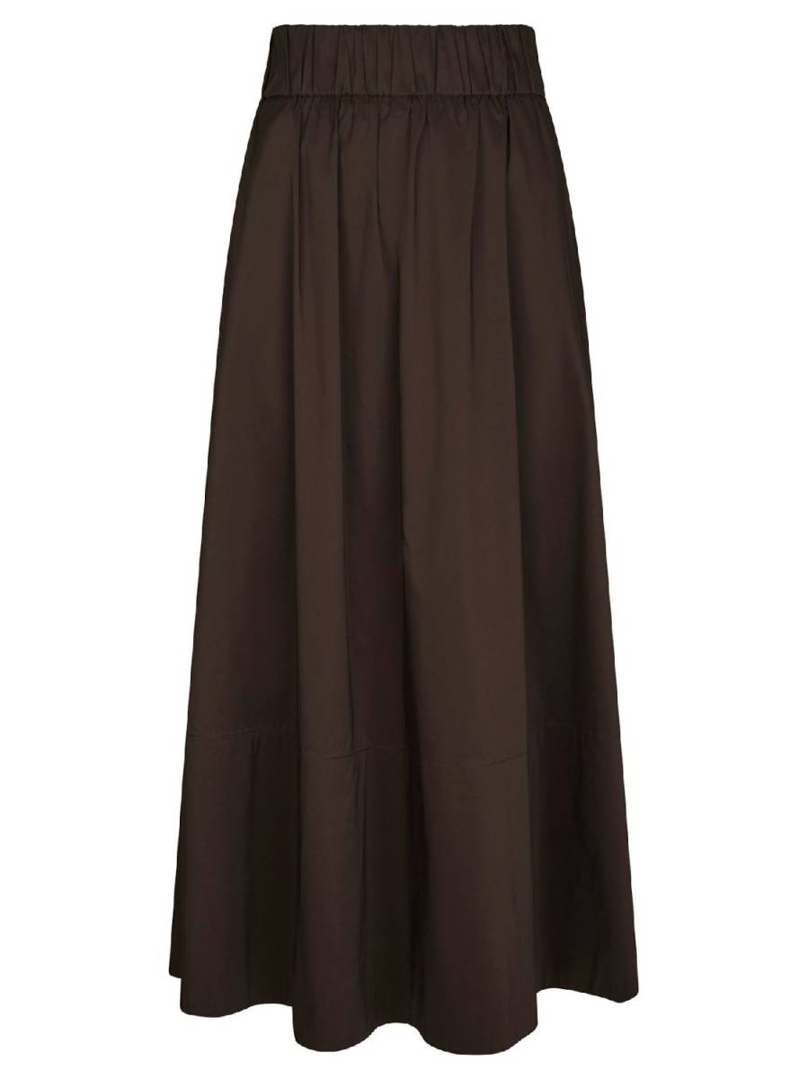 Neo Noir Yara poplin skirt donkerbruin