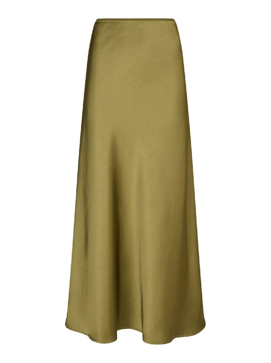 Neo Noir Vicky heavy sateen skirt sage green