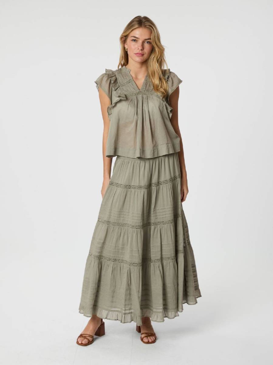 Neo Noir Felicia s voile skirt groen