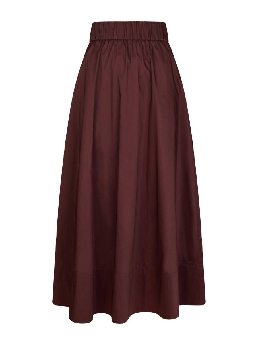 Neo Noir Yara Long Poplin Skirt burgundy