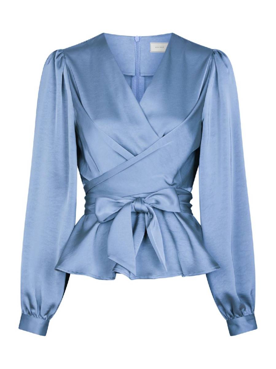 Neo Noir Rista heavy sateen blouse blauw