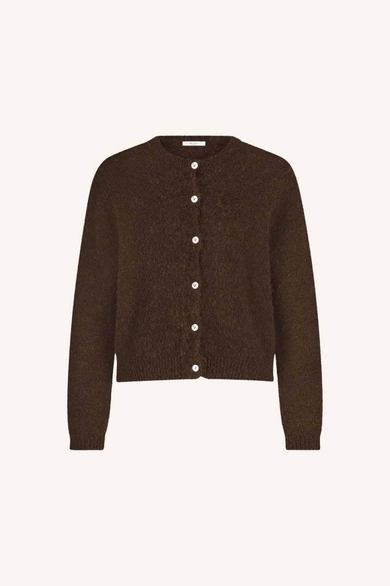 By Bar Cleo natural cardigan donkerbruin