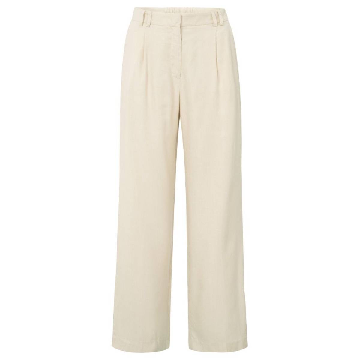 Yaya Linen-blend trousers summer sand
